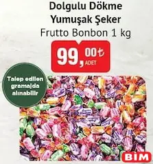 FRUTTO BONBON DOLGULU DÖKME YUMUŞAK ŞEKER 1 KG - BAYRAM ŞEKERİ/ÇİKOLATASI